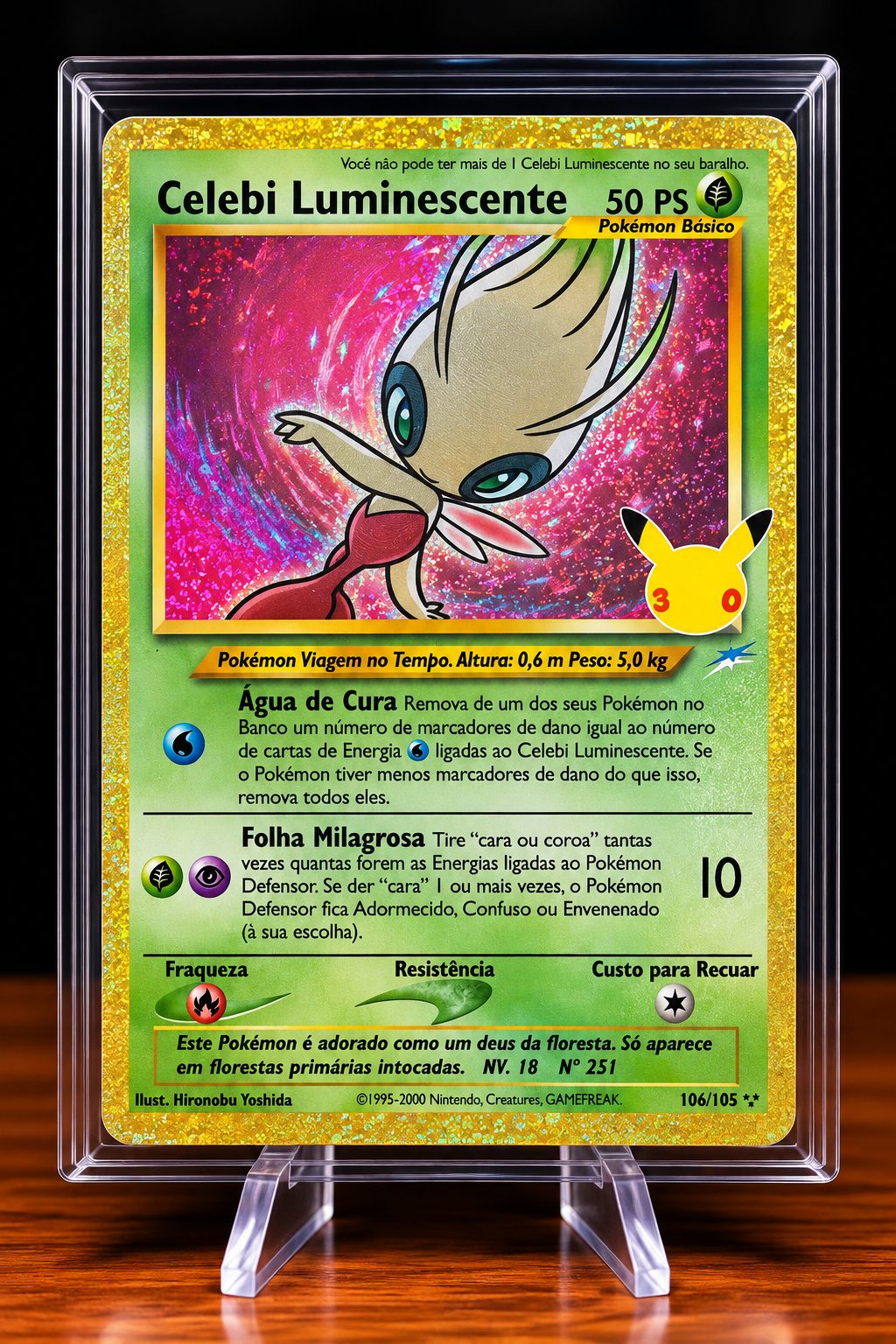Frente da carta Celebi Luminescente