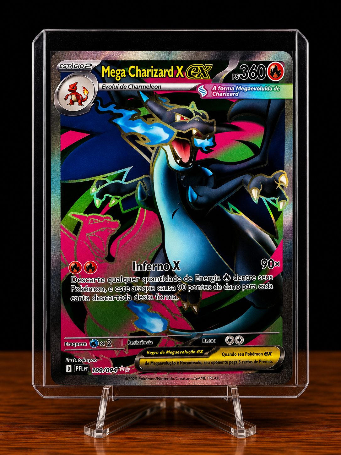 Frente da carta Mega Charizard X ex