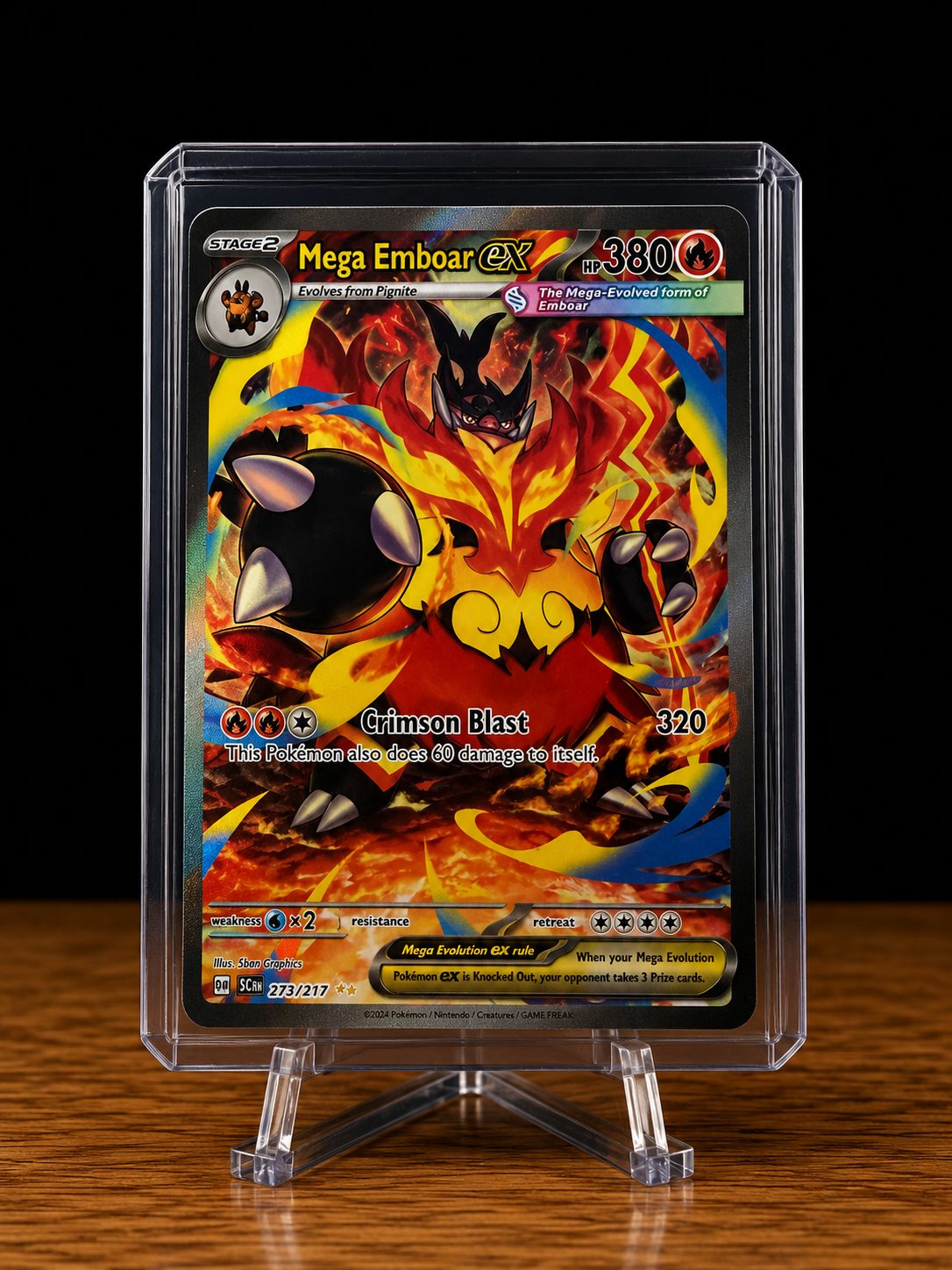Frente da carta Mega Emboar ex