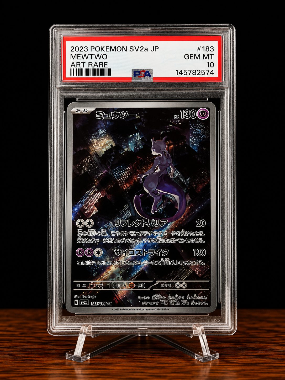 Frente da carta Mewtwo