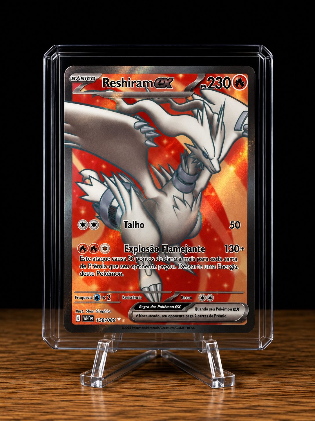 Frente da carta Reshiram ex
