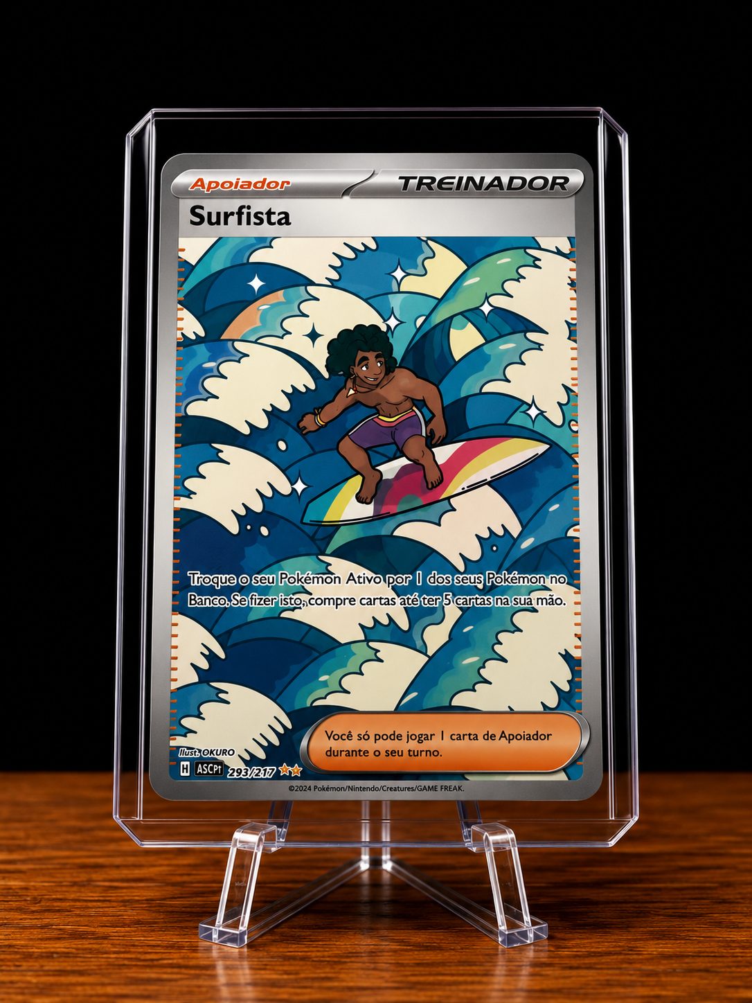 Frente da carta Surfista