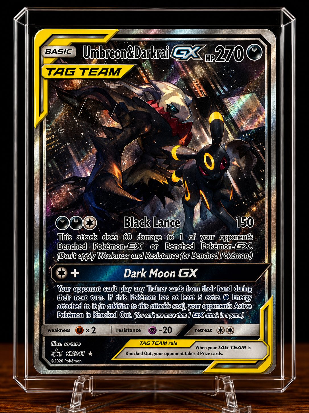 Frente da carta Umbreon & Darkrai GX