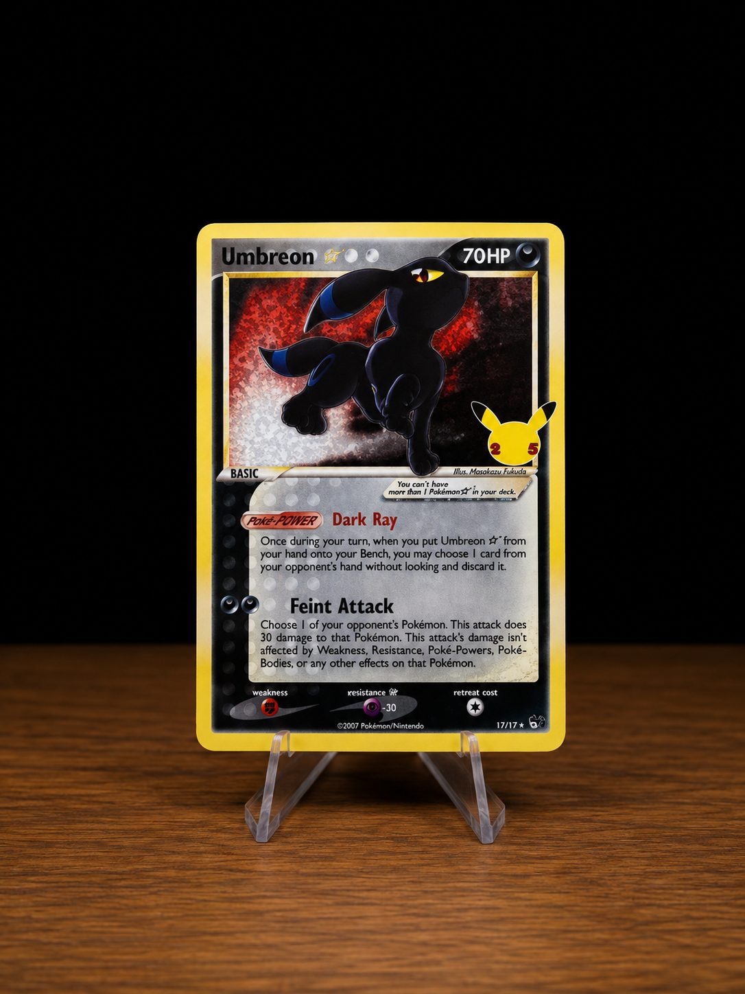 Frente da carta Umbreon Gold Star